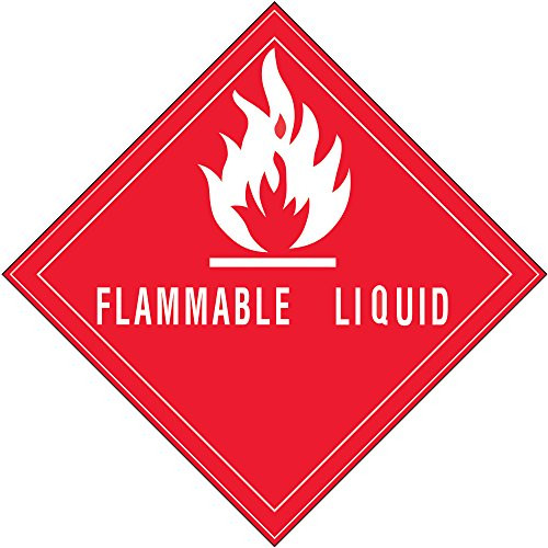 Flammable Liquid LabelsStickers 4 x 4 RedWhite 500 Labels Per Roll 1 Roll