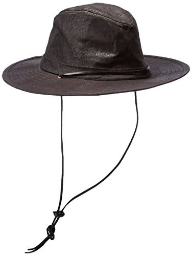 San Diego Hat Co_ Mens Distressed Faux Suede Pinch Crown Fedora Hat Black One Size