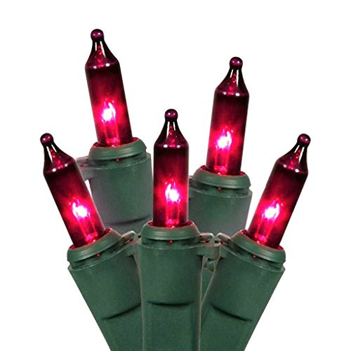 Vickerman 50 Light Purple Light Set on Green Wire