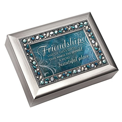 Cottage Garden Friendship Gifts That Makes World Brushed Silvertone Jewelry Music Box Plays Wonderful World Cottage Garden Friendship Gifts That Makes World Brushed Silvertone Jewelry Music Box Plays Wonderful World