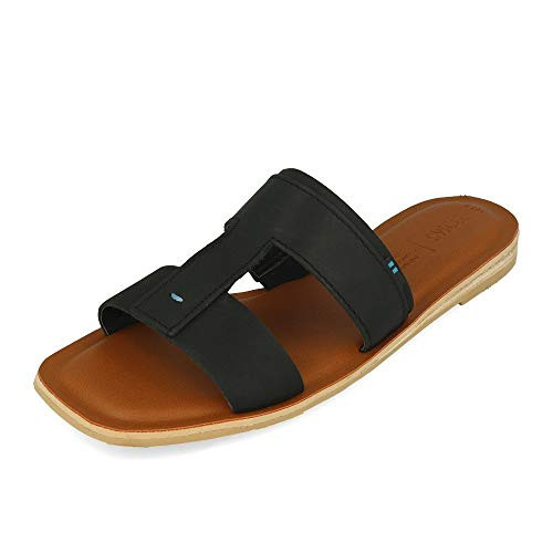 TOMS Womens Slide Sandal Flat Black 9