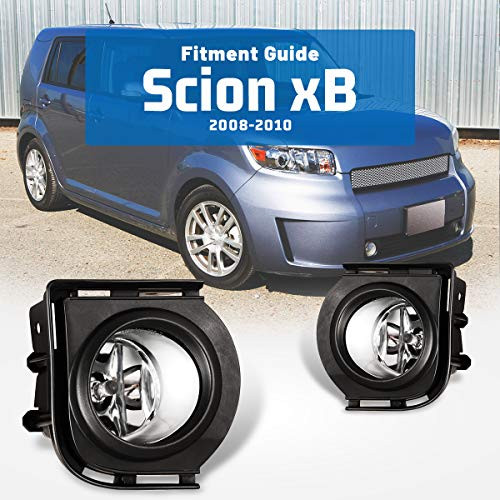 OEM Replacement for 2008-2010 Scion XB Pair of Bumper Driving Fog Lights Clear Lens with Switch and Wiring Kit AUTOWIKI