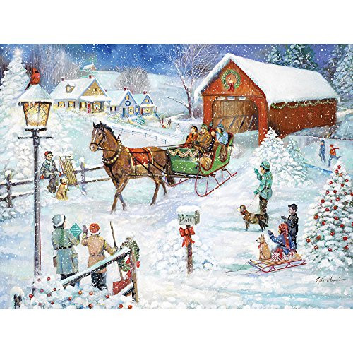 Bits and Pieces - 1000 Piece Jigsaw Puzzle for Adults - Christmas Sleigh Ride - 1000 pc Holiday Winter Horse Jigsaw by Artist Ruane Manning Bits and Pieces - 1000 Piece Jigsaw Puzzle for Adults - Christmas Sleigh Ride - 1000 pc Holiday Winter Horse Jigsaw by Artist Ruane Manning