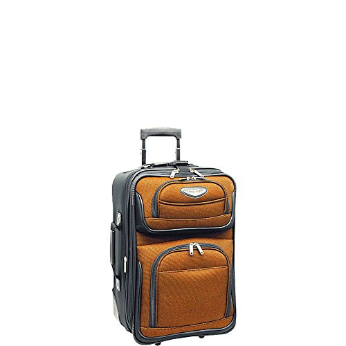 Travelers Choice Amsterdam Expandable Rolling Upright Luggage Orange Carry-on 21-Inch