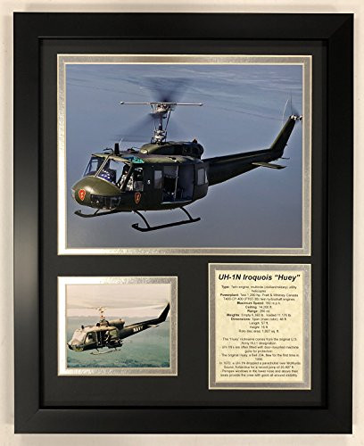 Legends Never Die Uh-1N Iroquois Huey Helicopter Framed Double Matted Photos 12 x 15