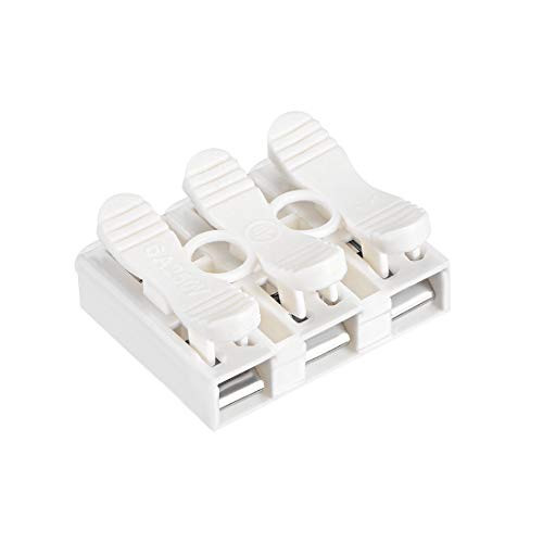 uxcell Spring Wire Connectors Quick Connector Press Type Terminal Barrier Block 3 Positions 150pcs