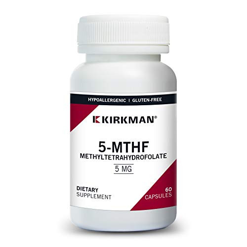 Kirkman 5-MTHF 6S-5-Methyltetrahydrofolate 5 mg - Hypoallergenic 60 Vegetarian Capsules Kirkman 5-MTHF 6S-5-Methyltetrahydrofolate 5 mg - Hypoallergenic 60 Vegetarian Capsules
