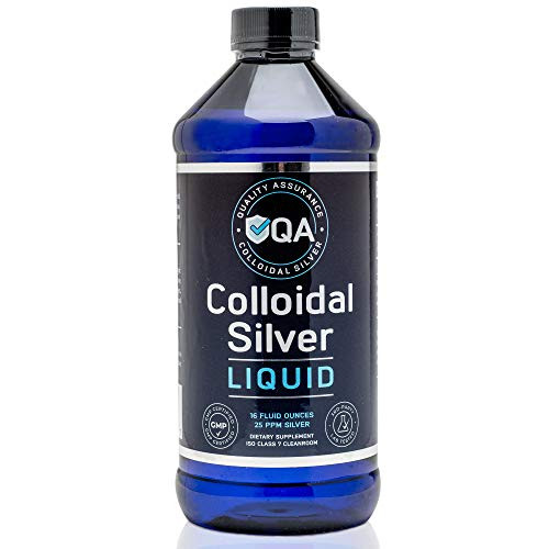 Colloidal Silver Liquid - 25 ppm Pure Colloidal Silver Supplement - 16 oz - 473 ml - GMP Facility - Safe Immune Support - Clear Nano Silver Solution
