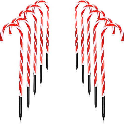 Christmas Candy Cane Lights Set of 10 Christmas Candy Cane Pathway Markers Christmas Indoor Outdoor Decoration