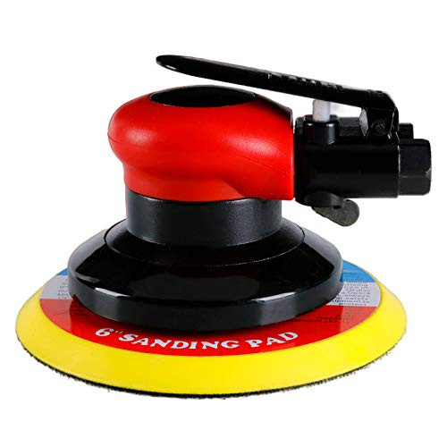 6 Professional Air Random Orbital Palm Sander with 1pc 6 Backup Plate Heavy Duty Dual Action Pneumatic Sander