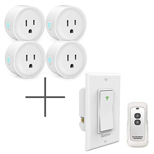 Smart Plug and Smart Switch Remote Bundle Work with Alexa Google Home AvatarControls App No Hub Required