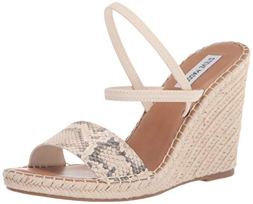 Steve Madden Womens McKenzie Wedge Sandal Bone Snake 8_5