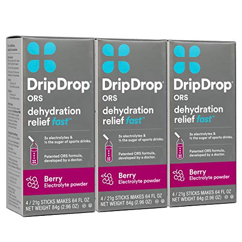 DripDrop ORS Electrolyte Hydration Powder Sticks Berry 21g Sticks 24 Count