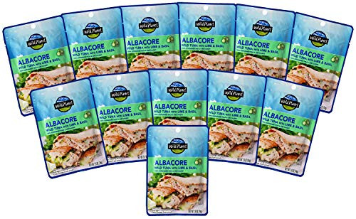 Wild Planet Wild Albacore Tuna Lime   Basil Wildly Delicious - Pole   Line Caught 3rd Party Mercury Tested 2_6oz Pouch 12Count Lime   Basil 12Count