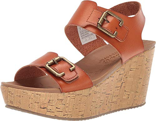 Skechers Womens BRIT-Go Getter-High-Wedge Quarter Strap Sandal Chestnut 10