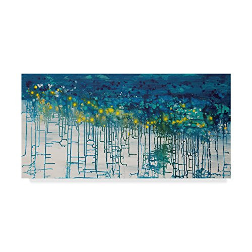 Electrical Charge Blue Yellow by Hilary Winfield 10x19-Inch