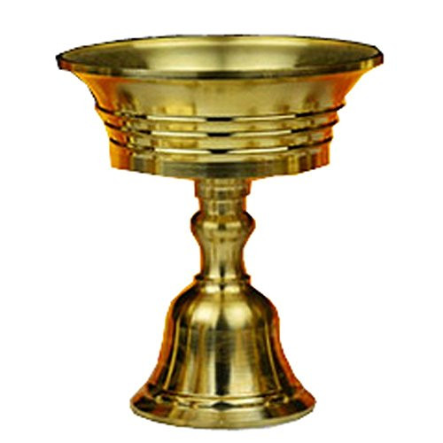 6-Piece Set Ghee Lamp Holder Height 6cm Candle Holder Tibetan Brass Butter Copper Oil Lamp Buddhist Supplies (Candle holder 2#)