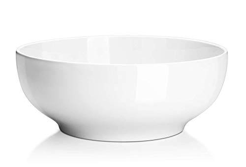 6 Bowls  2_8 Quart Large Serving Pasta Bowls?2 Packs   22 oz Cereal Salad Bowls 4 Pack Microwave   Dishwasher Safe Deep Soup Bowls for Family Party 9_5 Inch White