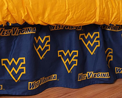 College Covers West Virginia Mountaineers Printed Dust Ruffle - Queen