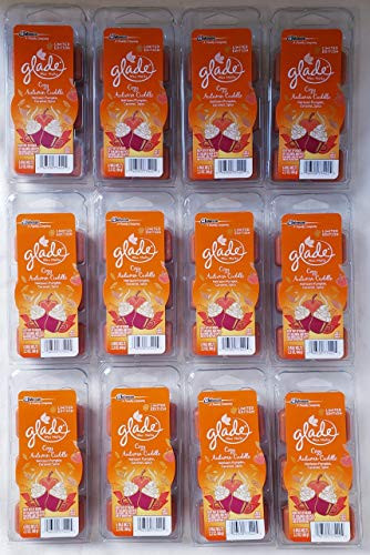 72 Glade COZY AUTUMN CUDDLE Wax Melts 12 Packs - HEIRLOOM PUMPKIN CARAMEL SPICE