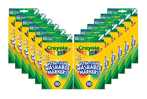 Crayola Washable Fine Line Markers 12 Sets of Markers Assorted