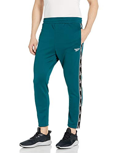 Reebok Mens Classic Vector Tape Trackpants Deep Teal Small