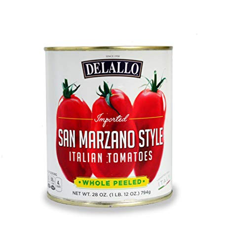 DeLallo Imported San Marzano Whole Peeled Tomatoes 28-Ounce Cans Pack of 6
