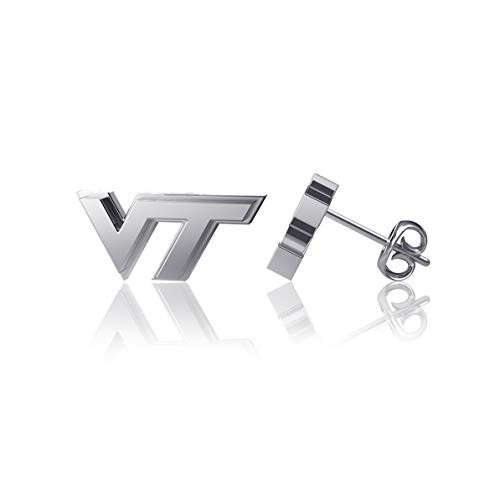 Dayna Designs Virginia Tech University Post Earrings Hokies VT Logo - Sterling Silver Jewelry Small for WomenGirls