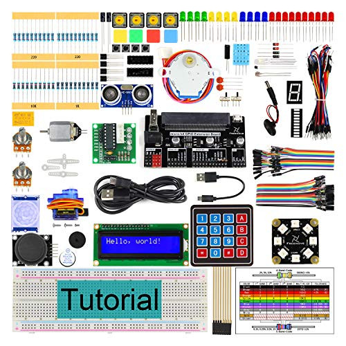 Freenove Ultimate Starter Kit for BBC Microbit Not Contained 305 Pages Detailed Tutorial 224 Items 44 Projects Blocks and Python Code Solderless Breadboard