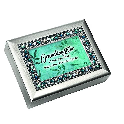 Cottage Garden Granddaughter I Love You Brushed Silvertone Jewelry Music Box Plays Wonderful World Cottage Garden Granddaughter I Love You Brushed Silvertone Jewelry Music Box Plays Wonderful World