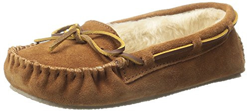 Minnetonka Womens Cally Faux Fur Brown Slipper 7_5 M US