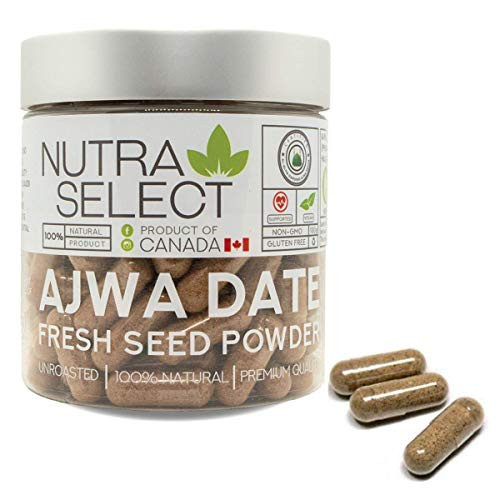 Fresh Ajwa Date Seed Powder  120 CapsulesUnroasted  All Natural Nutrition Powder  VeganNon-GMOGluten Free New Packaging May Look Different with snap on Cap for More Convenience   Freshness