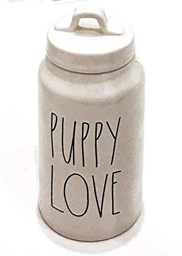Rae Dunn by Magenta Pet Treat Ceramic Canister Inscribed PUPPY LOVE