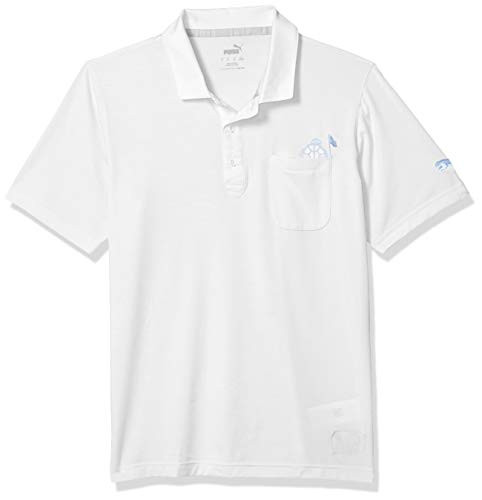 PUMA Golf 2020 Mens Slow Play Pocket Polo Bright White Small