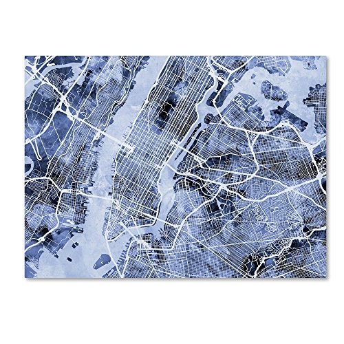 New York City Street Map B W by Michael Tompsett 18x24-Inch Canvas Wall Art New York City Street Map B W by Michael Tompsett 18x24-Inch Canvas Wall Art