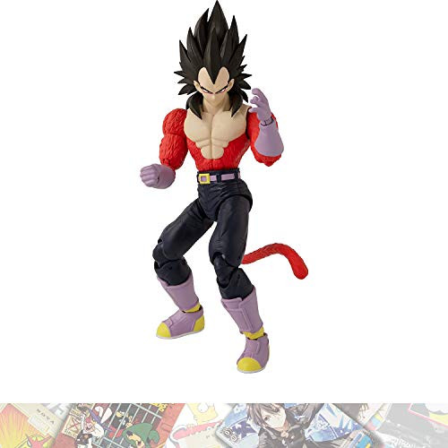 Super Saiyan 4 Vegeta Dragon Star Action Figure Wave 13 Bundle with 1 D_B_ Trading Card 36193