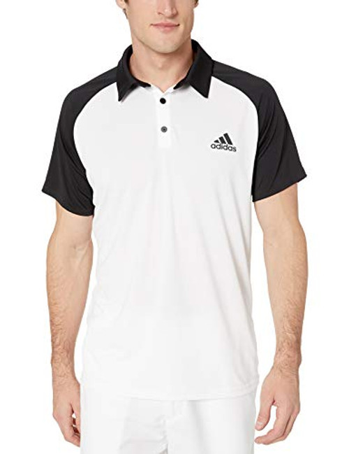adidas Mens Tennis Club Polo Shirt WhiteBlack XX-Large