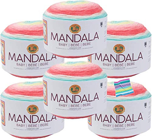 Lion Brand Yarn - Mandala Baby - 6 Pack with Pattern Narnia