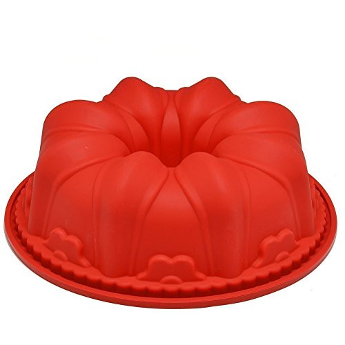 CHICHIC 9.8 Silicone Fluted Bundt Pan Classic Nonstick Flower Cake Pan Mold For Baking Bundt Cake, Pound Cake, Flexible Silicone FDA Certified & BPA - Professional Bakeware Perfect Results