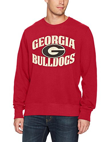 OTS NCAA Georgia Bulldogs Mens Fleece Crew Distressed Marbleton Medium