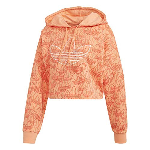 adidas Originals Womens Hoodie Crop Chalk CoralMulticolor X-Large