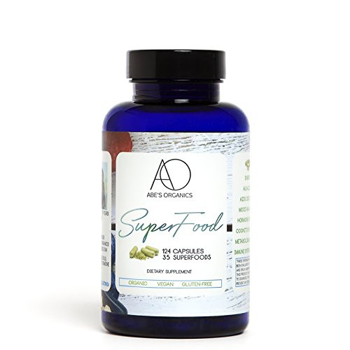 Organic Green Superfood Capsules  Promotes Energy Focus Alkalinity Detox   Immune Strength  Greens Powder with Spirulina Chlorella Ashwaganda Turmeric Acai Maca and more  124 Vegan Capsules