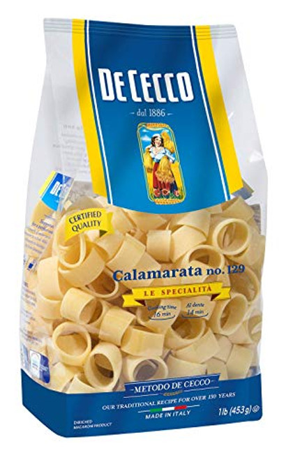 De Cecco Semolina Pasta Calamarata No_129 1 Pound Pack of 12 De Cecco Semolina Pasta Calamarata No_129 1 Pound Pack of 12