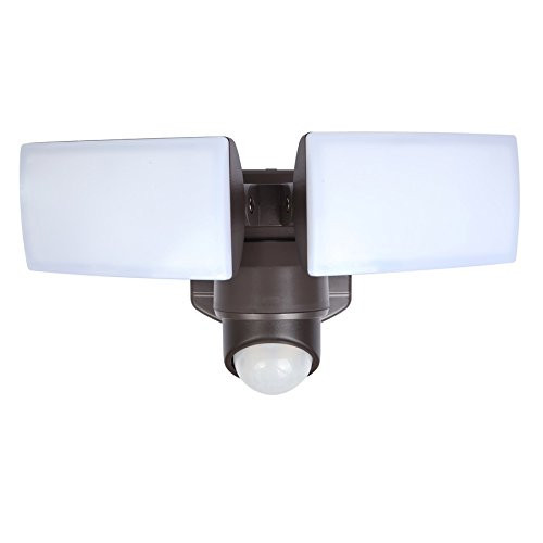Utilitech 180-Degree 2-Head Bronze Integrated LED Motion-Activated Flood Light with Timer