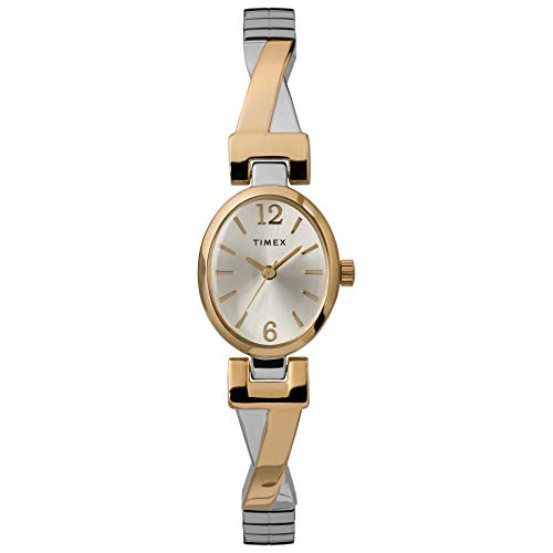 Timex Womens TW2U12100 Fashion Stretch Bangle 21mm Two-Tone Expansion Band Watch