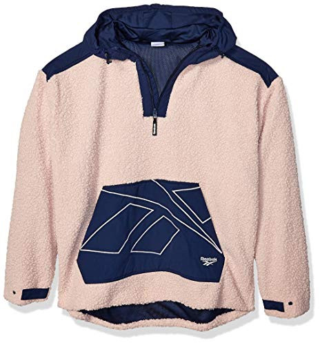 Reebok Classic Vector Sherpa Half Zip Hoodie Buff Small