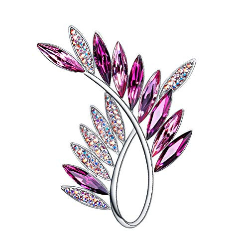 RAINBOW BOX Brooches for Women Purple Brooch with Swarovski Crystal Jewelry Fashion Womens Brooches   Pins