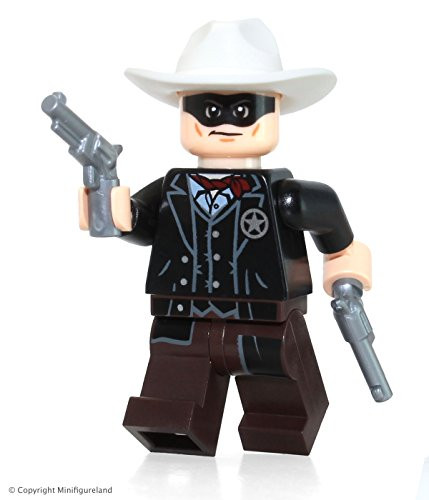 Lego Minifigure: Lone Ranger with 2 Silver Revolvers (2013 Version)