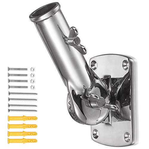 ZOMCHAIN Flag Pole Bracket Flag Pole Holder - 316 Marine Grade Stainless Steel Heavy Duty for 1inch Flag Pole Mount Flag Pole Holder