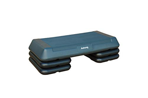 8 Fitness & Exercise Step Platform with 4 Risers aokung 28.5 Original Aerobics Step Height Adjustable 4-6 